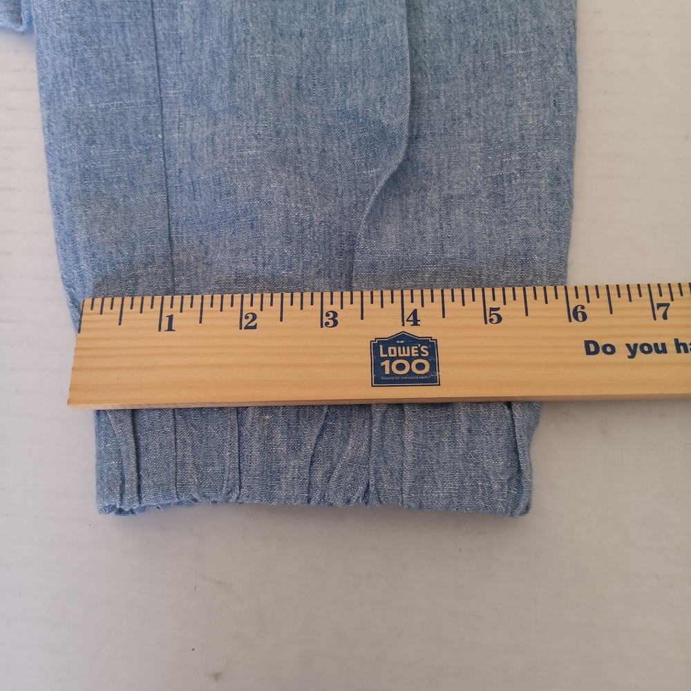 Brunello Cucinelli Jogger Pants Women 6 Blue Linen Pleated High Rise Italy - Picture 6 of 7